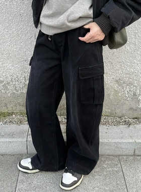 暗物质dark matterGoodNorth冬季加绒加厚工装裤男女款设计感