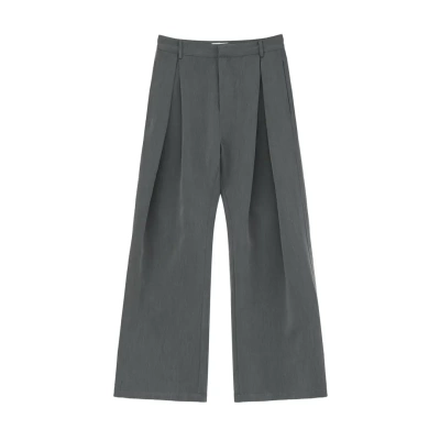 TURNTIDE 立体A字廓形双层褶弯刀西裤宽松通勤cleanfit夏休闲长裤