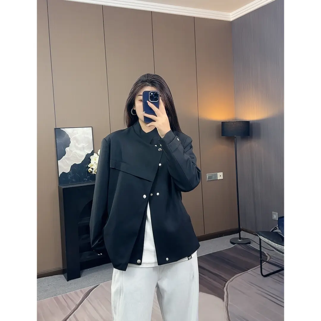 OaOO线上店铺叁佰TTBRO男秋季解构活页按钮斜门襟设计感小众夹克