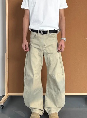 美式复古宽松弯刀裤男女痞帅高级感工装裤情侣裤子潮 CZ2 STUDIO