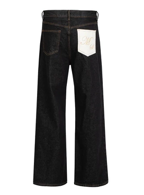 MANUSCRIPT马毛冈山原牛14.5盎司弯刀原色洗水牛仔裤baggy长裤