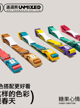UNMIXED邋遢熊宠物撞色颈圈猫狗脖圈泰迪比熊颈圈糖果色猫狗项圈