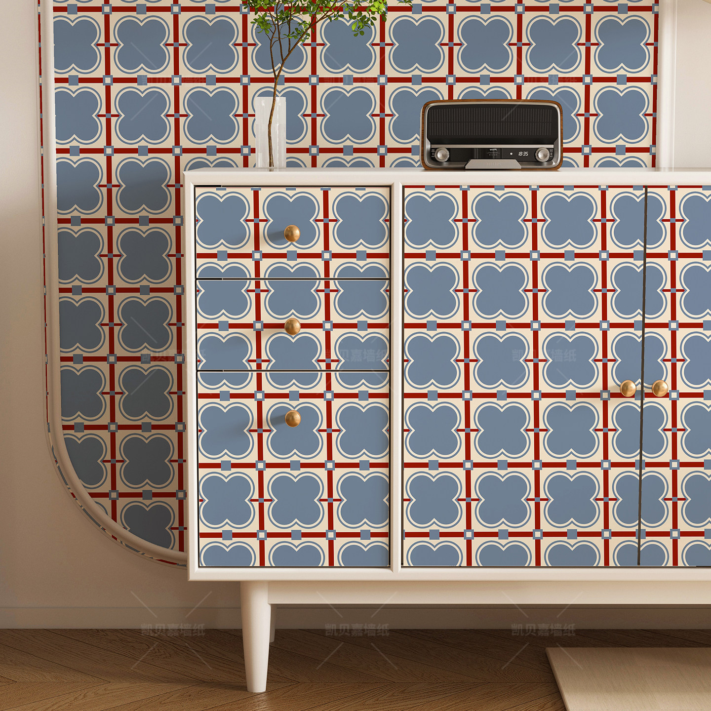 复古家具翻新贴纸高级感格子法式装饰客厅柜子门贴画自粘壁纸防水,家居饰品,软装墙贴,淘宝优惠券,粉丝福利购,淘宝优惠卷