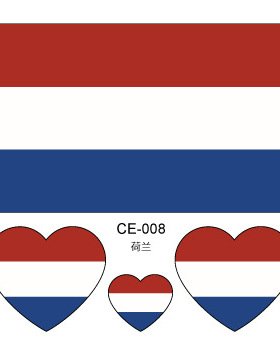 荷兰Netherlands国旗帜小旗子脸贴纸球迷足球装饰活动学校国际日