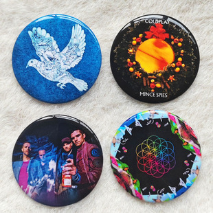 英国摇滚乐队酷玩乐队Coldplay应援周边徽章胸针可diy定做订制