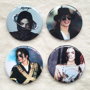 迈克尔杰克逊周边纪念徽章可来图diy定制订做胸针一个起5.8CM直径