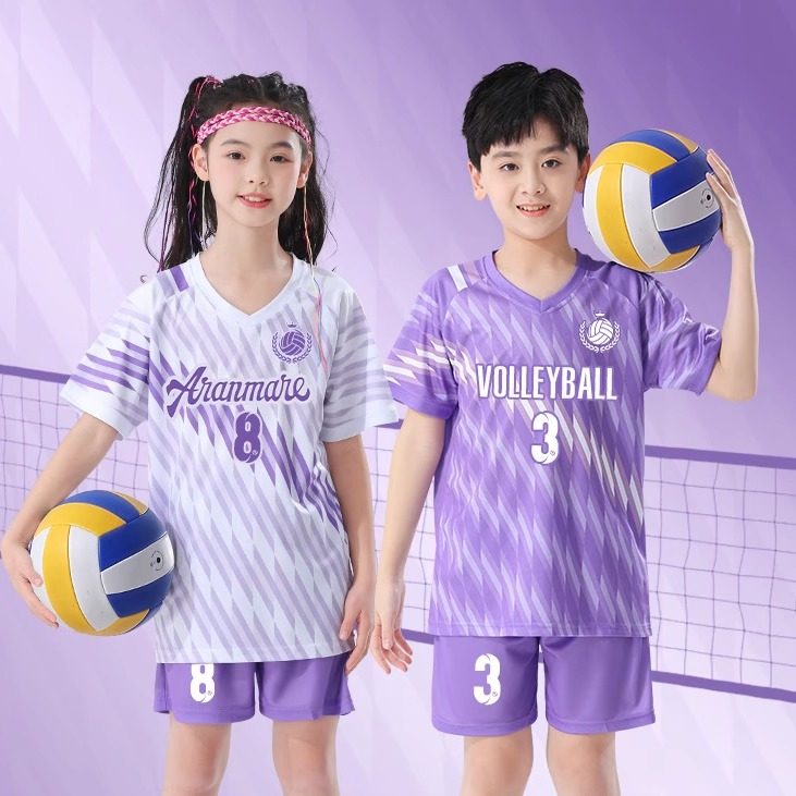 2025新款儿童排球服套装小学生运动队服男童女孩比赛训练气排球衣