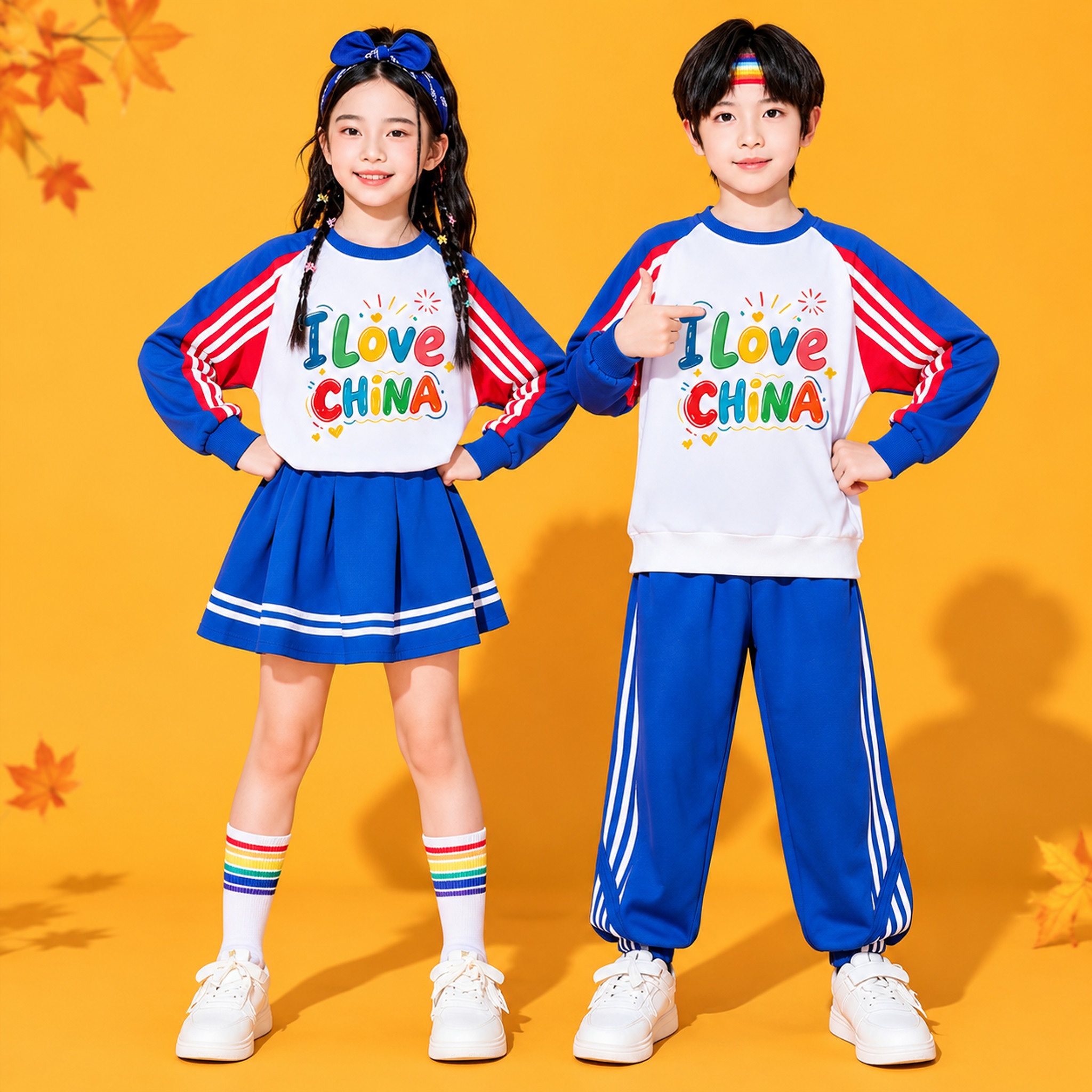 儿童啦啦队演出服小学生秋季运动会开幕式合唱表演服装幼儿园班服