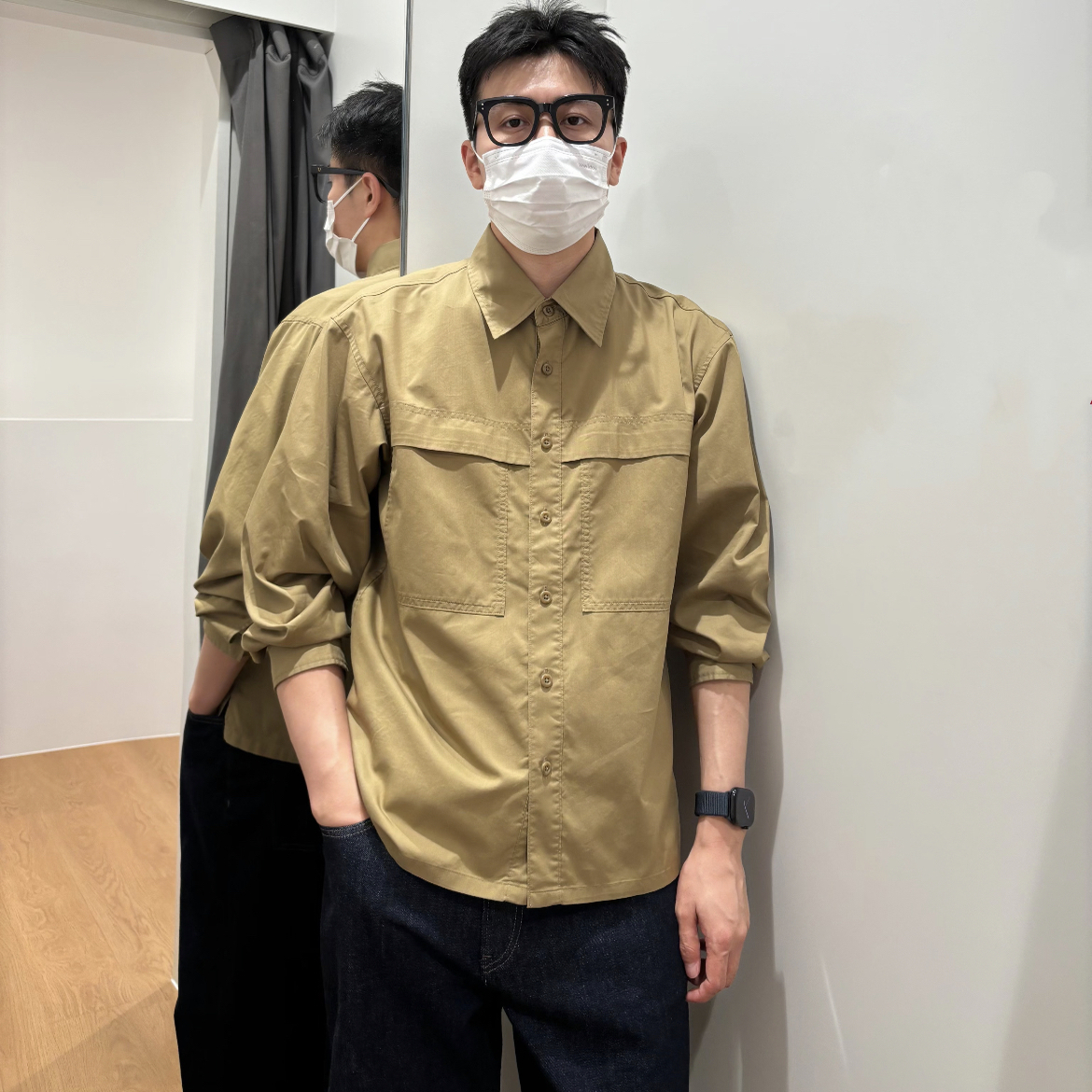 合作款男装女装工装宽松衬衫长袖休闲衬衣25秋冬新款上衣480652