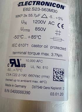 议价ELEROCON   电容   E62.S23-适用