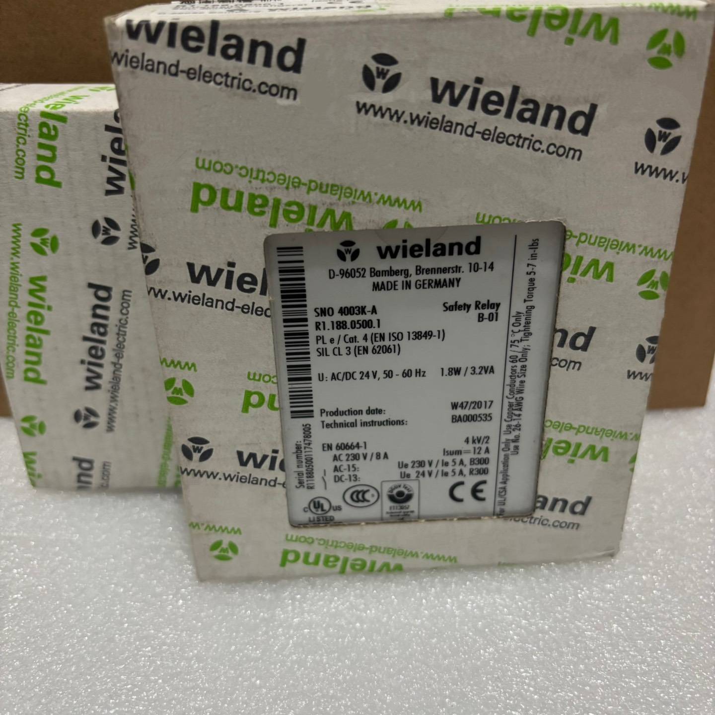 议价威琅Wieland安全继电器SNO4003K-A，货号R适用