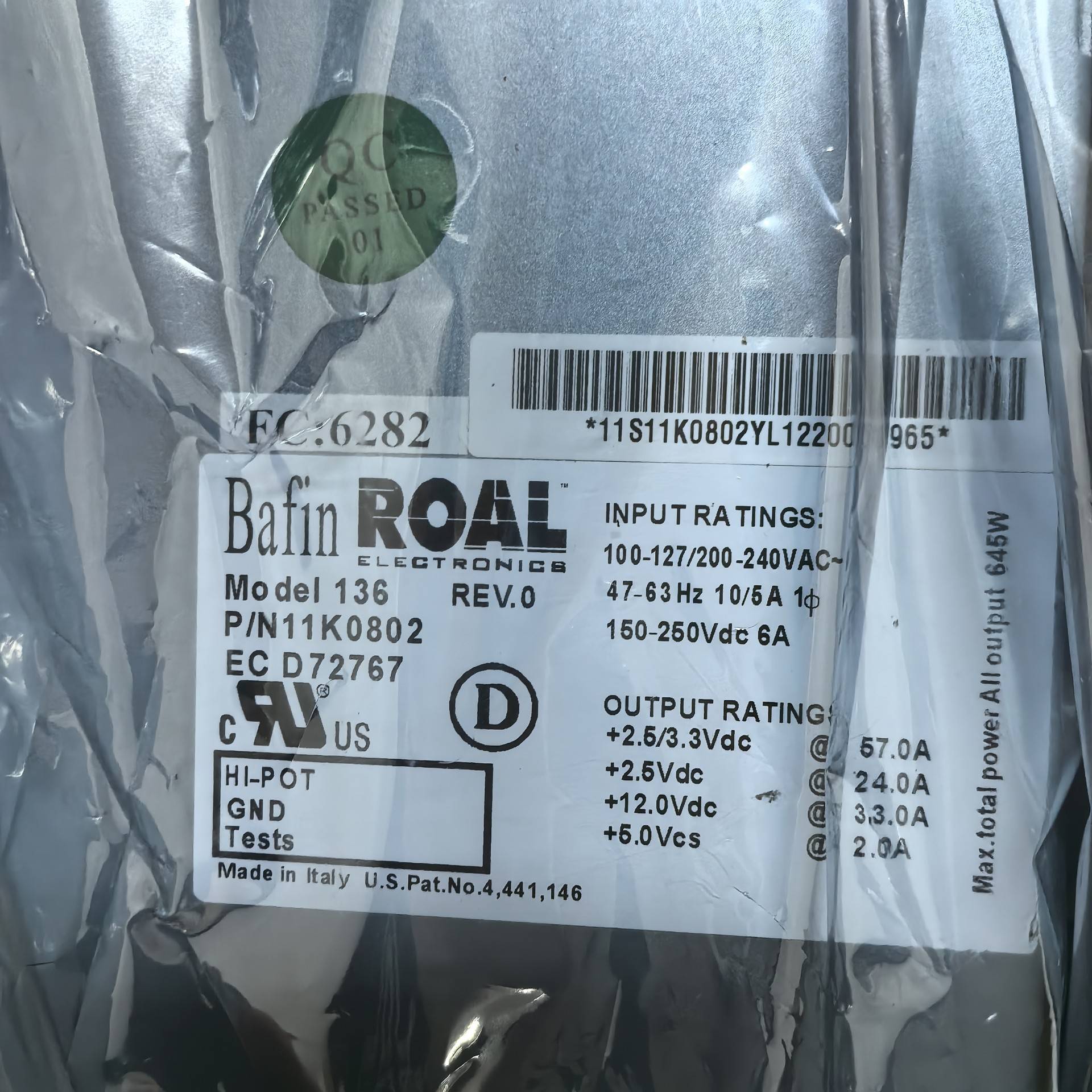 议价ROAL136进口电源一台适用