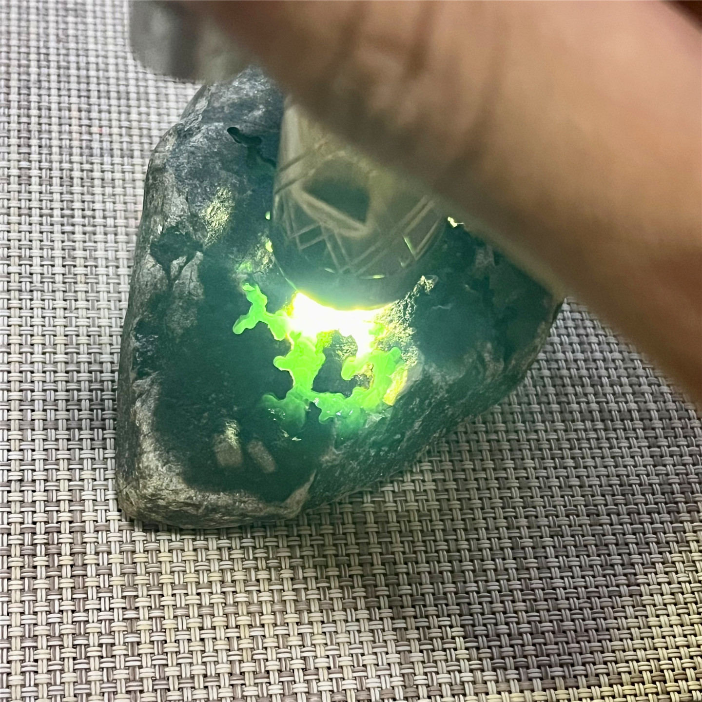 天然老坑翡翠玉石南奇化冰有底色