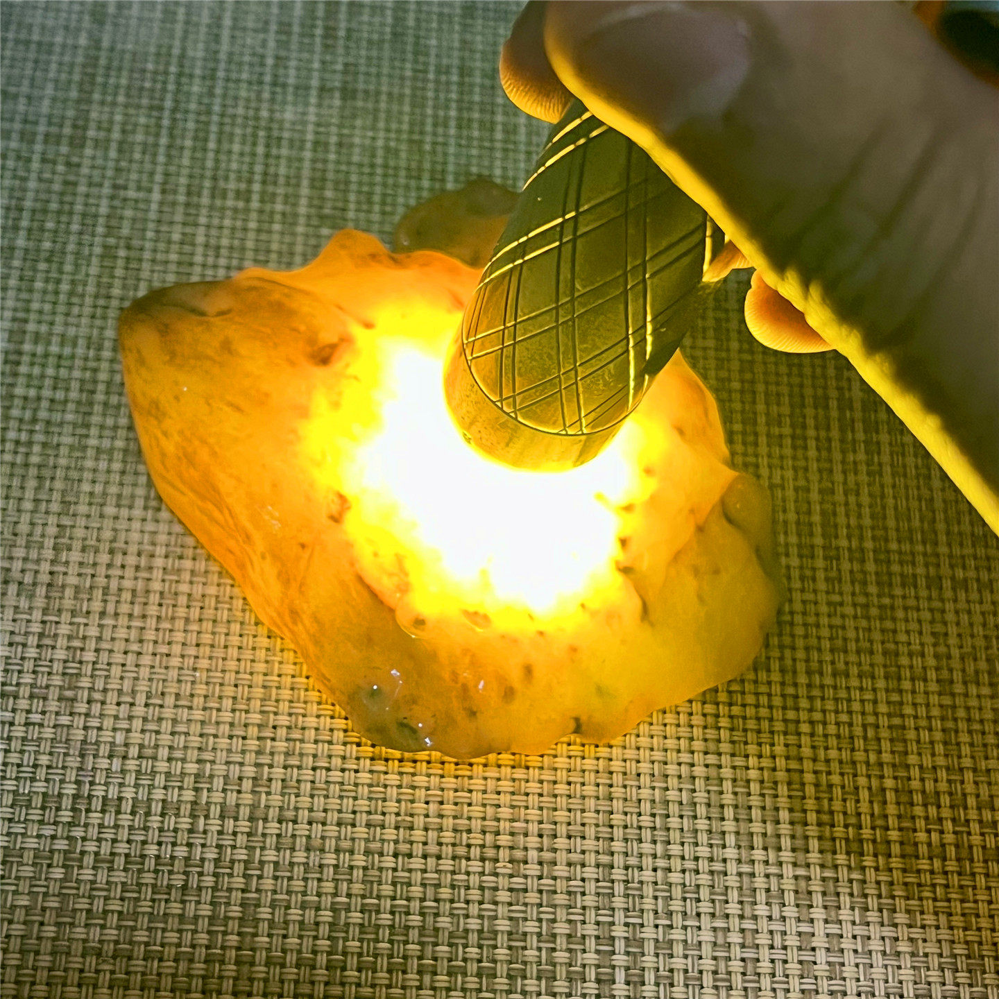 天然老坑翡翠玉石大马坎化冰黄翡