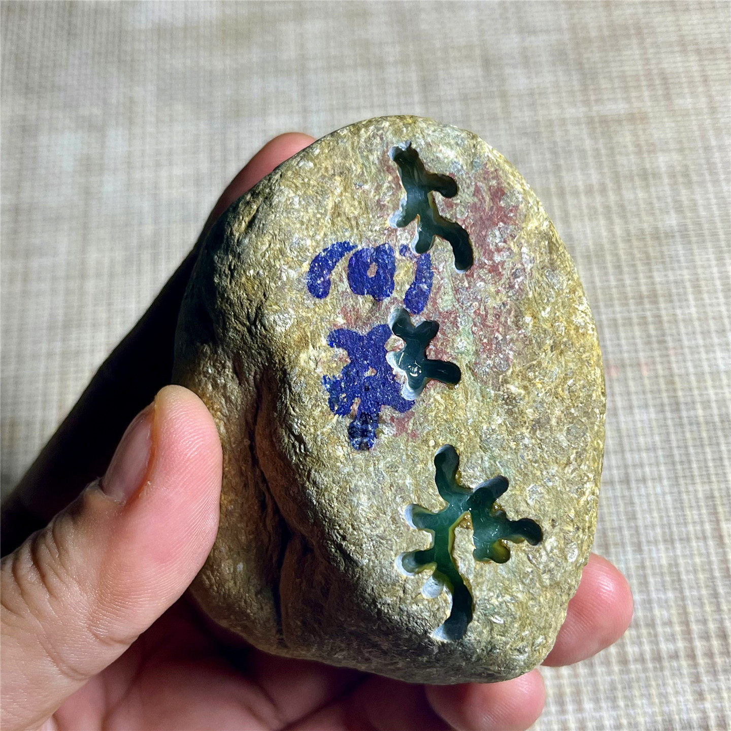 天然老坑翡翠玉石木那敞口开窗肉质细腻种水化冰有飘色花牌子位置