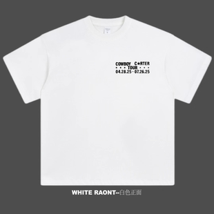 重磅纯棉宽松短袖 自制Beyonce碧昂斯CC2025同款 ABCMJ