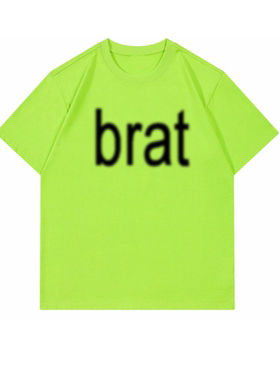 【ABCMJ】自制X红爆款charliXCX brat周边T美式重磅纯棉宽松短袖