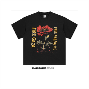 【ABCMJ】自制Free Palestine反战T恤解放巴勒斯坦重磅纯棉短袖