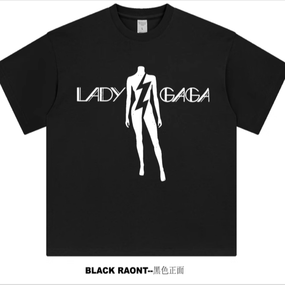 【ABCMJ】自制Lady gaga周边新专MAYHEM 同款重磅纯棉宽松短袖