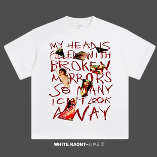 【ABCMJ】自制Lady gaga新专mayhem周边美式重磅纯棉宽松短袖