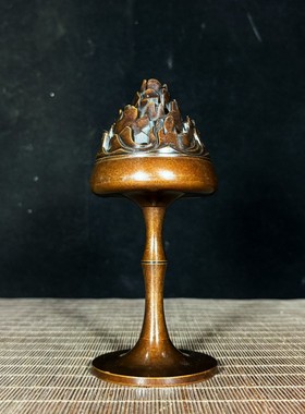 古玩老铜器收藏宣德纯铜香炉五足帝王炉家用室内熏香炉摆件老物件