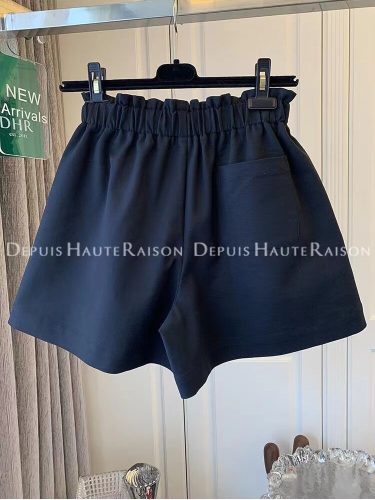 FAT MM PLUS SIZE 300 POUNDS SUMMER RETRO DOUBLE POCKET HIGH-WAISTED SHORTS WOMENS FLESH COVERING THIN LOOSE TIGHT WAIST WIDE-LEG PANTS