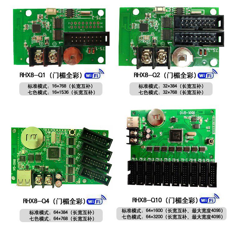 led显示屏单双色瑞合信无线WIFI控制卡RHX-Q10室外车载全彩广告屏
