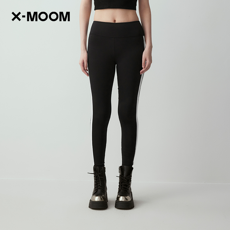 X--MOOM两侧运动贴条弹力紧身裤