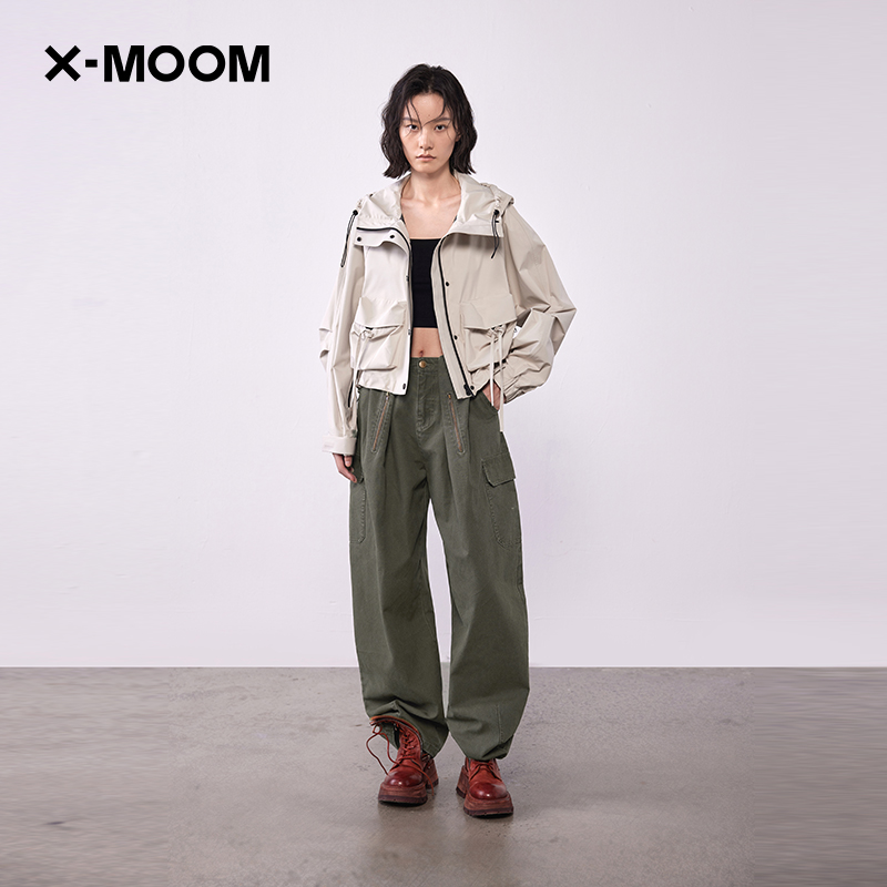 户外大口袋连帽短款外套