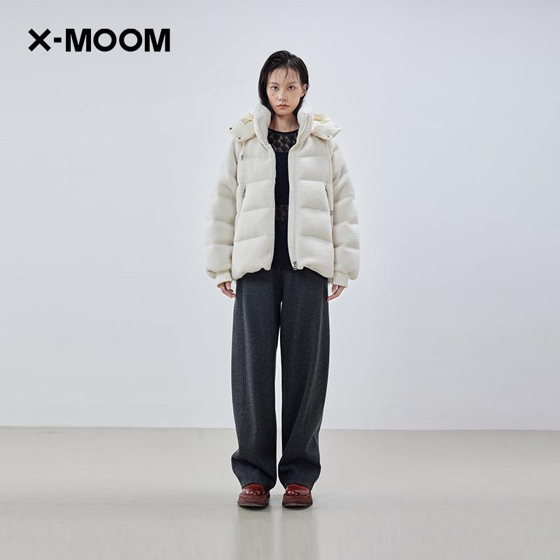 可拆卸帽羊羔羽绒服X--MOOM