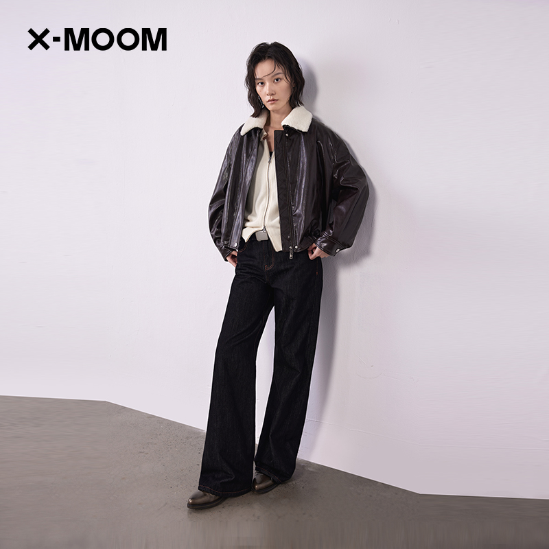 油蜡可拆卸毛领含棉茄克