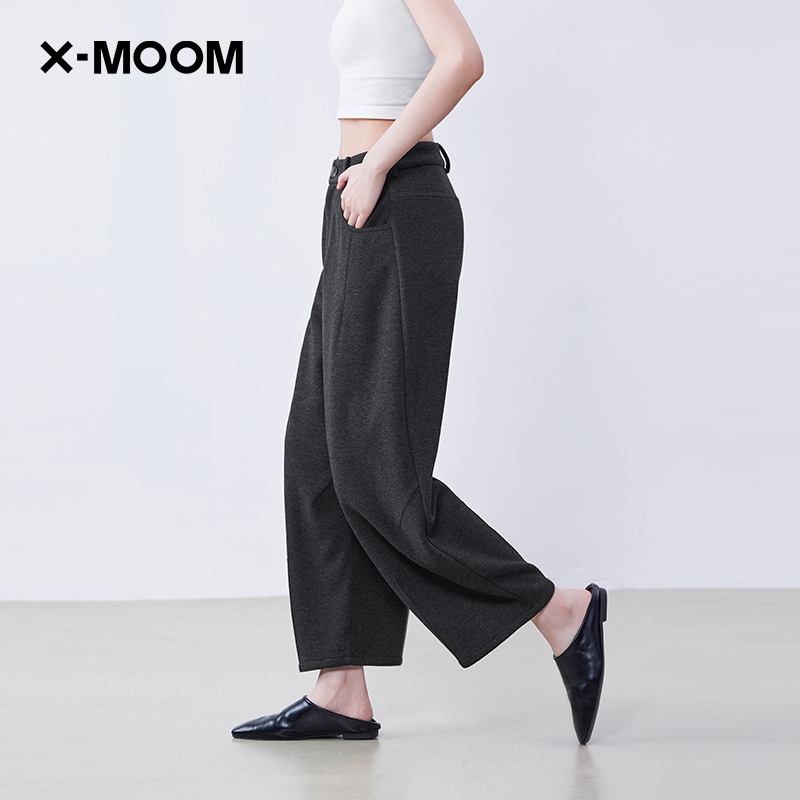 冬季新款拉毛斜纹八分奶奶裤