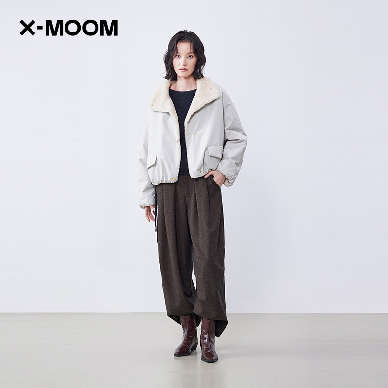 内里环保皮草箱形茄克