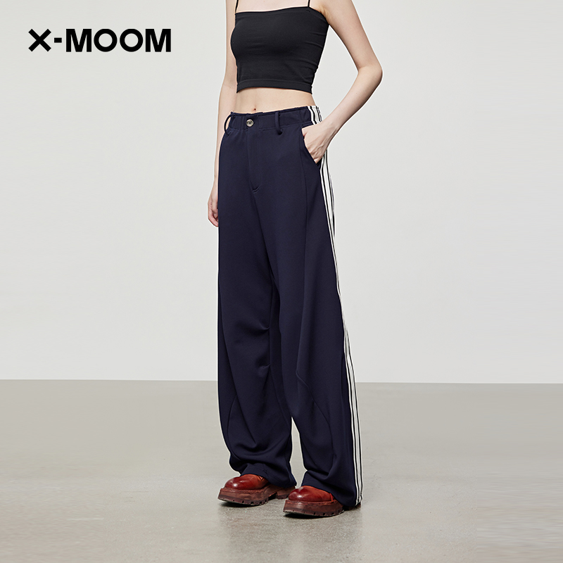 X--MOOM贴织带结构破缝线运动裤