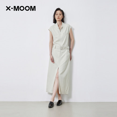 XMOOM天丝棉洗水轻工装连衣裙