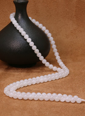 新疆和田玉佛珠项链手链白润细腻