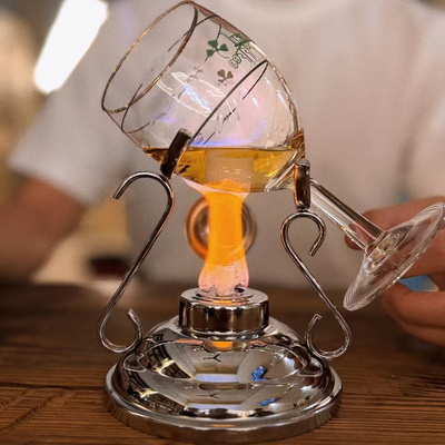 咖啡杯架烤杯玻璃杯套装复古咖啡器爱尔兰咖啡威士忌专用杯架套装