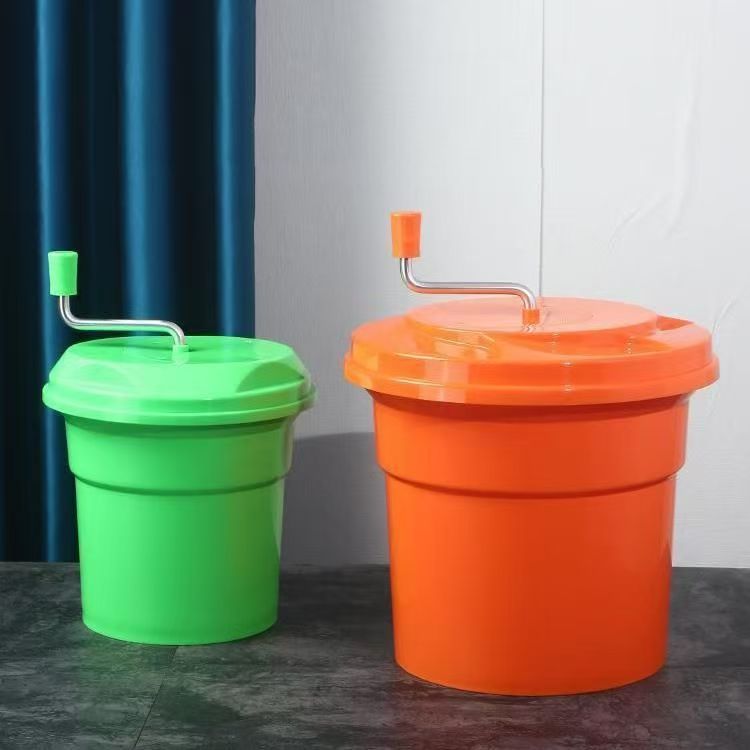 果蔬甩干器沙拉脱水器商用手动果蔬甩水器水果去水脱水桶沥干器