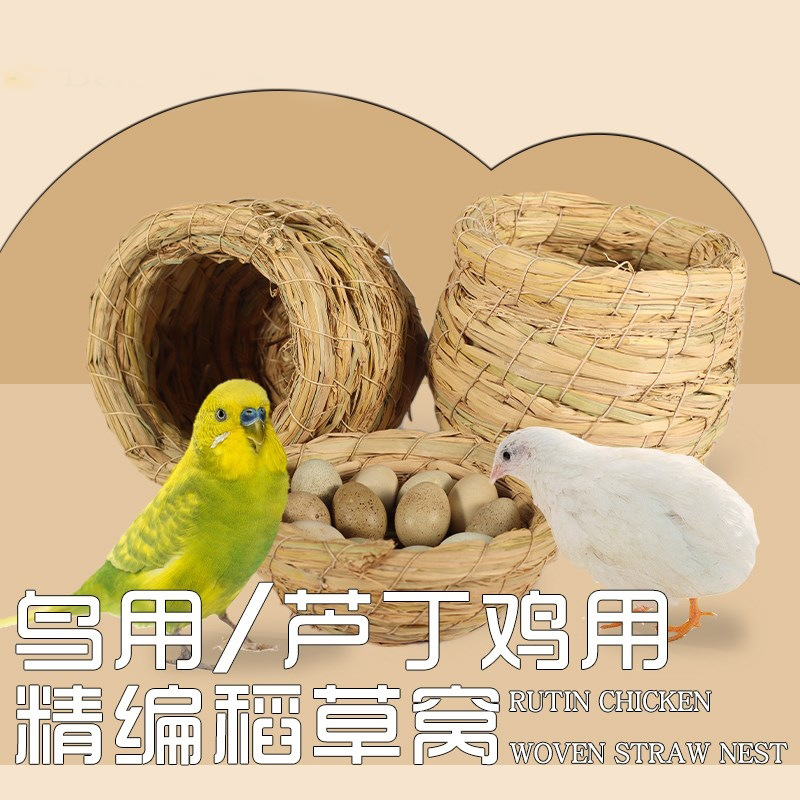 天然编制芦丁鸡草窝鹦鹉珍珠鸽子