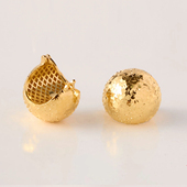 榴莲银饰 DURIAN S925纯银大号碎冰冰松果耳扣鱼鳞耳环港风耳饰