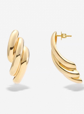 榴莲银饰 DURIAN 通体925银小翅膀耳环海狸同款欧美风大耳钉耳饰