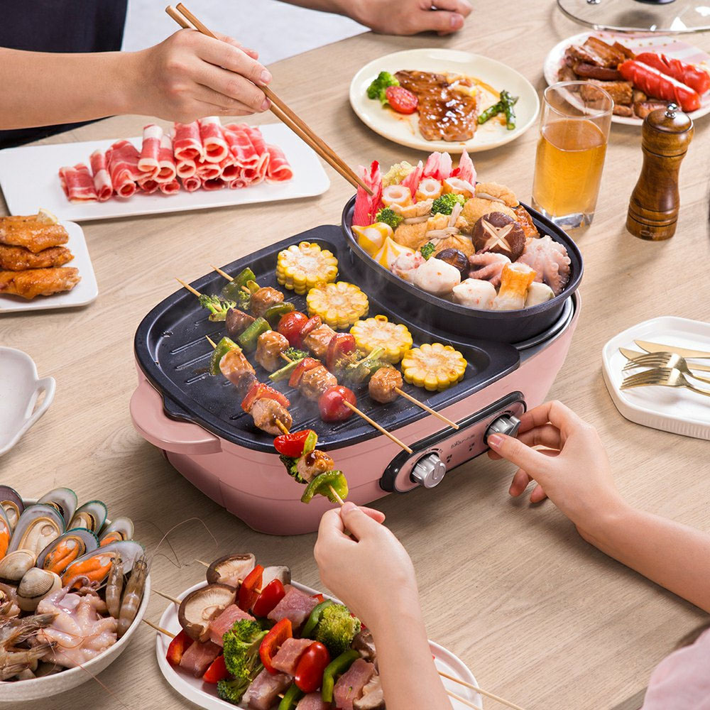 小熊多功能料理鍋網紅鍋電烤鍋壹體鍋家用燒烤爐多用鍋火鍋烤肉機在類目 廚房電器, 多功能料理鍋中 - 來自Buy2taobao.com提供專業的淘寶代購服務