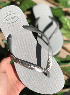 哈瓦那Havaianas Gloss细闪渐变防滑人字拖平底度假沙滩凉拖女夏