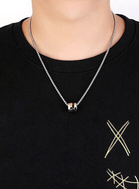 小蛮腰项链男士潮牌百搭钛钢吊坠