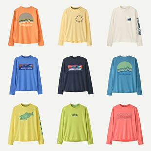 日本代购 patagonia 巴塔大童透气c1防晒弹力防臭加工速干长袖T恤