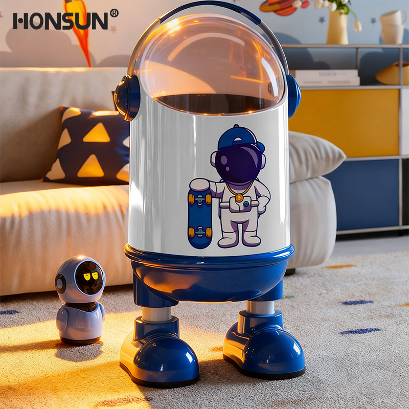 太空人垃圾桶家用2026新款客厅轻奢高档带盖卧室卫生间高颜值创意