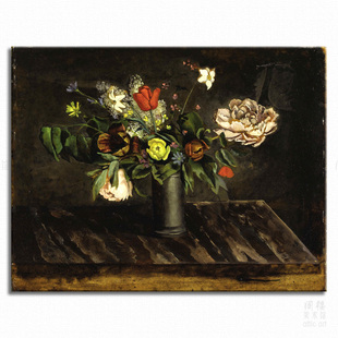 装 巴尔蒂斯 饰画无框有框客厅书房卧室酒吧家居艺术 Balthus 瓶花