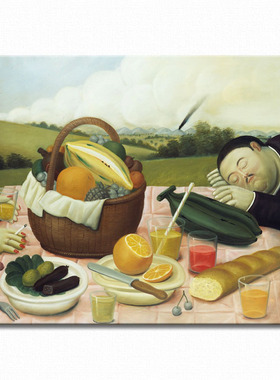 野餐 Fernando Botero 波特罗 装饰画家居艺术拉美客厅书房酒吧