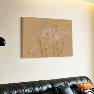 《玉兰图》法式中古风客厅装饰画宋代美学书房茶艺馆背景墙挂画