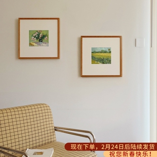 梵高花园 原木奶油风法式客厅装饰画印象派艺术挂画客厅卧室壁画